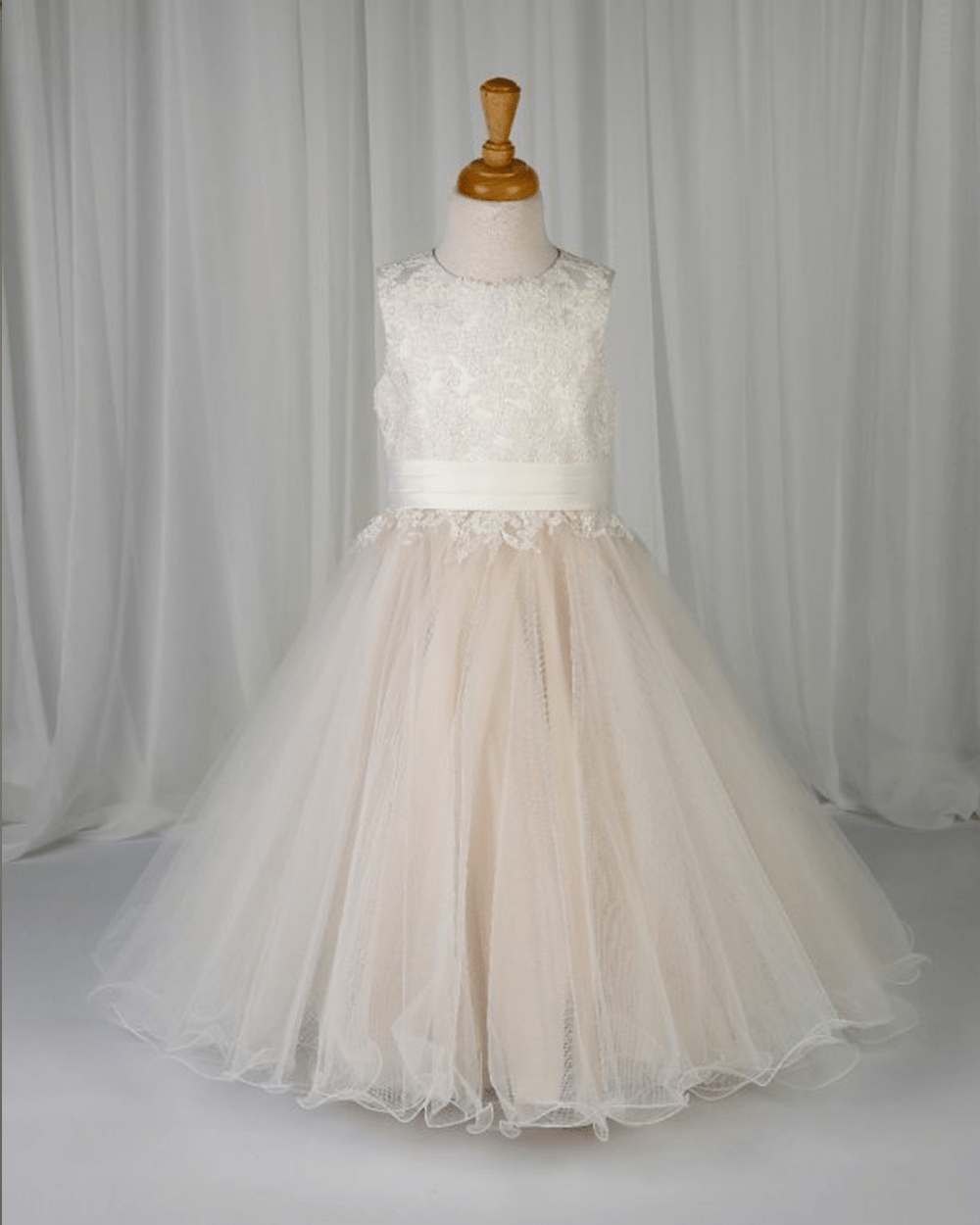 corded lace flower girl dress